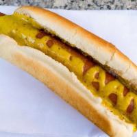 Hot Dog · All beef Sabrett on potato roll with choice of toppings