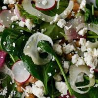 Garden Salad · Spinach, mixed greens, radishes, fennel & feta