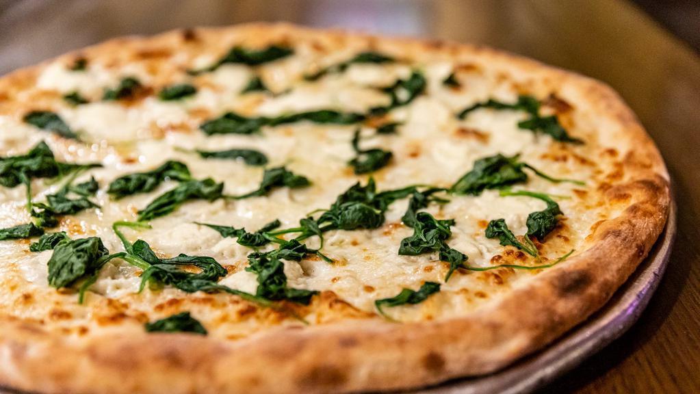 White - Spinach · Mozzarella and Ricotta Cheese, sautéed spinach and olive oil