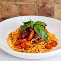 Spaghetti Aglio Olio E Peperoncino · With garlic olive oil and fresh chili.