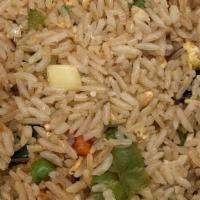Com Chien (Fried Rice) · Fried rice with egg, vegetables.