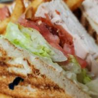 Classic Barstool · Choice of oven roasted turkey or roast beef, bacon lettuce tomato and mayo.