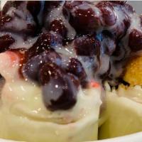  Spring Festival  · Matcha Base. Mixed with fresh strawberry. Topped with cheesecake bites, condensed milk, moch...