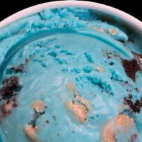 Cookie Monster · Blue cookie butter ice cream mixed with crushed Oreos and chocolate chip cookie dough bites....