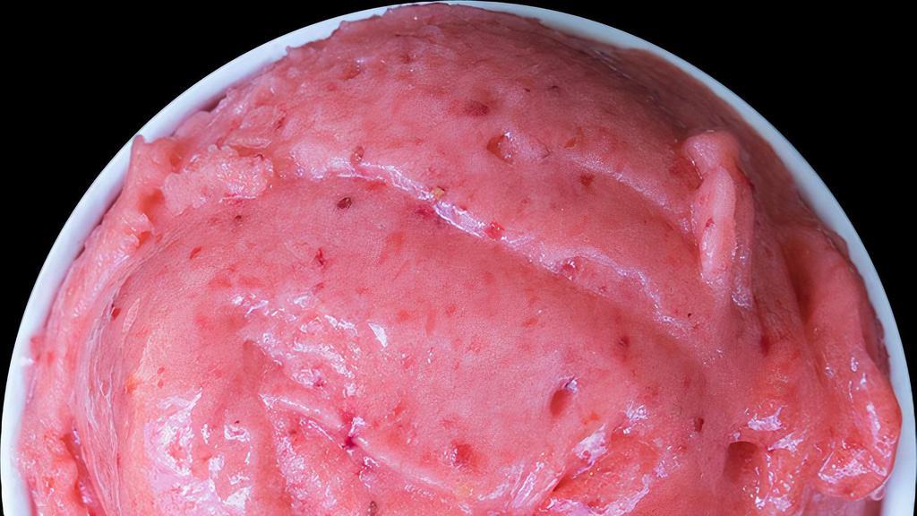 Shirley Temple Sorbet · Sweet cherries, lemon-lime soda, inspired by the popular non-alcoholic bar beverage.