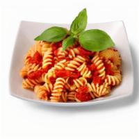 Pomodoro Basil · House made organic Pomodoro pasta sauce, fresh basil and your choice of organic pasta