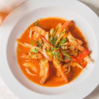 Camarones Enchilados (Lunch) · Adobo rubbed jumbo shrimp, creole style sauce.