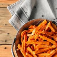 Sweet French Fries · Cut Sweet potatoes fried and salted to perfection.