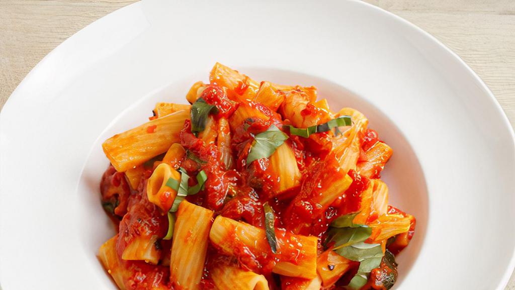 Pasta With Marinara Sauce · Crushed Tomatoes, Basil & Garlic with Your Choice of Pasta & Toppings.
