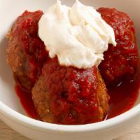 Side Of Meatballs · 3 Meatballs in Tomato Sauce topped with Ricotta Cheese. Melted Mozzarella Available.