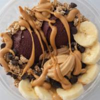 Pb Power Boost Bowl  · Acai paired with granola, dark chocolate chips, banana, and peanut butter sauce