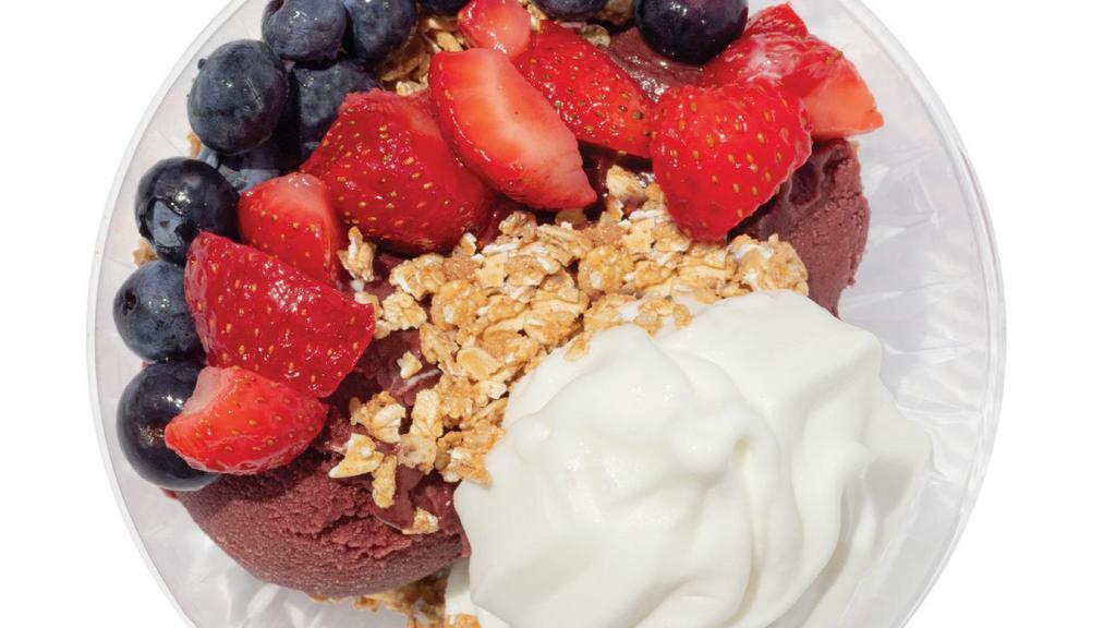 Super Berry Bowl  · Acai paired with tart froyo, blueberries, strawberries, and granola