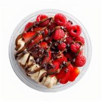 Frescatela Acai Bowl · Organic Acai, Chocolate granola, Strawberries, Banana, Raspberries, Chocolate nibs, & Drizzl...