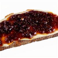 Figalino Toast · Toasted Bread, Brie Cheese,  Fig Jam