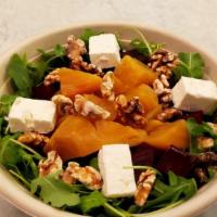 Beet Salad · Arugula roasted beets with feta and toasted walnuts with extra virgin olive oil and balsamic...