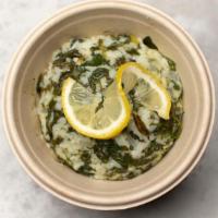 Spanakorizo · Classic Spinach rice pilaf with lemon, dill and scallions