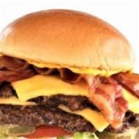 Double Bacon House Burger · Bacon cheeseburger with two patties, onions and mayo.