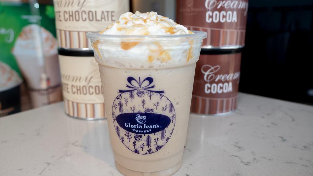 Madagascar Vanilla Caramel Chiller · Our house favourite, Vanilla, Caramel topped with Whipped Cream.
