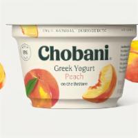 Chobani Greek Yogurt Peach · 11gm protein 5.3 oz (150)gm.