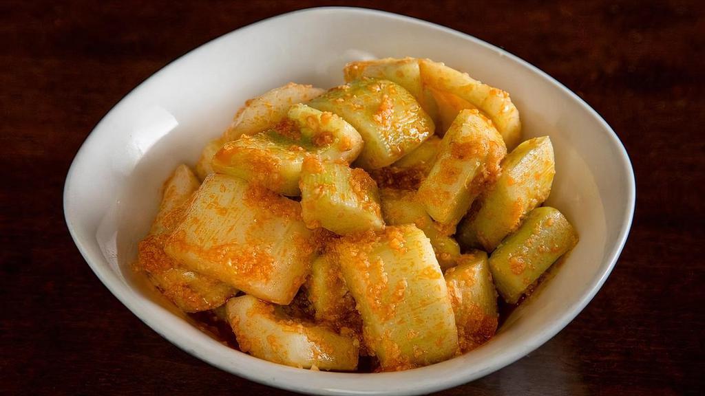 Spicy Crispy Cucumber' · Spicy. COLD fresh cucumbers tossed in a sweet garlic chili sauce.