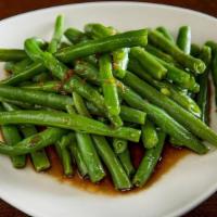 Ginger Sour String Beans' · Not spicy. COLD string beans in a sour ginger-soy-sauce.