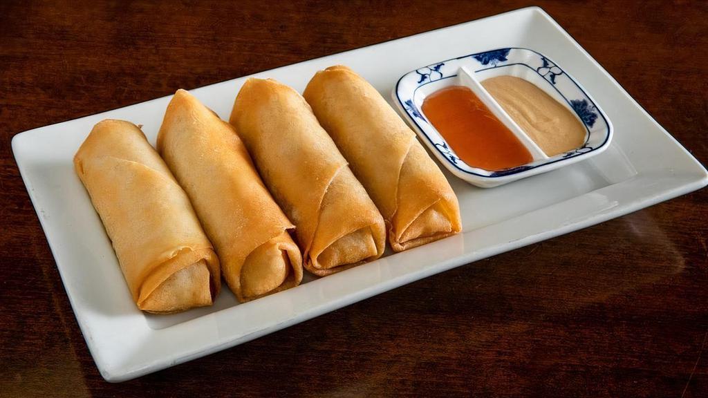 Spring Roll' · Not Spicy. Served with duck sauce and spicy mustard packets.