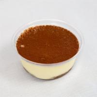 Tiramisu Cup · A traditional Italian dessert consisting of alternating layers of imported mascarpone and la...