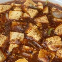 Mapo Tofu 麻婆豆腐 · W. Chili mined pork. Hot and spicy.