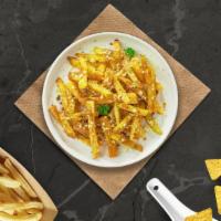 Garlic Cheese Fries · (Vegetarian) Melted cheese, garlic, cream cheese, and garlic topped on Idaho potato fries.