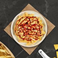 Bbq Chicken Fries · Sweet grilled onions, melted cheese, chicken, and BBQ sauce topped on Idaho potato fries.