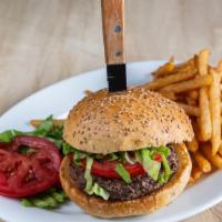 Burger Basket · Served with lettuce, tomato & French Fries.