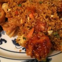 Mixed Fried Rice · Chicken, shrimp, and pork.