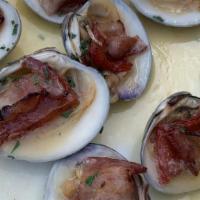 Clams Casino · Broiled Little Neck Clams, Italian Bacon, and Herb Butter. Oreganata also Available.