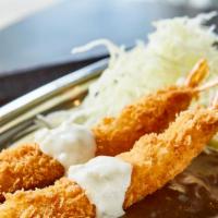 Shrimp  Curry · Two tempura-fried shrimp with tartar sauce, served with Japanese homemade curry over premium...