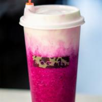 Red Dragon Fruit Tea · Vegan friendly. Ice blended with fresh red Dragon Fruit and Green tea with sweet & salty che...
