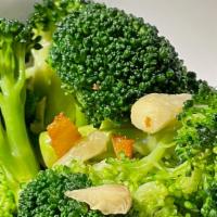 Garlic Broccoli · Garden fresh broccoli sauteed in garlic and extra virgin olive oil.