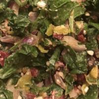 Beet The Goat · Spinach, mesclun, beets, Goat cheese, walnuts, craisins, balsamic vinaigrette.