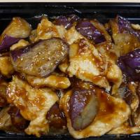Chicken With Eggplant In Garlic Sauce鱼香茄子鸡 · Hot and spicy.