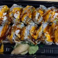 Crazy Girl Roll · Ten pieces. Crab, cream cheese, asparagus, shrimp and whole roll deep fried with eel sauce a...