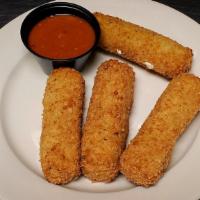 Fresh Mozzarella Sticks
 · Panko breaded fresh mozzarella. Served with a marinara sauce.