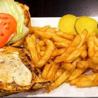 Cajun Chicken · Cajun-spiced chicken breast served with crispy lettuce, tomato, and ranch mayo served on a t...