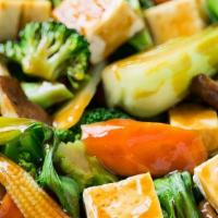 Vegetable Delight · Broccoli, sweet peas, green & red pepper, zucchini, carrot & celery - vegetarian.