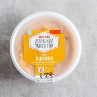 1/2 Pint Spicy Hummus · Take our Spicy Hummus home as a Fresh Takes Tub.