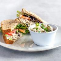 Chicken Salad Sandwich · All white-meat chicken salad with spring mix and tomatoes on multigrain bread.