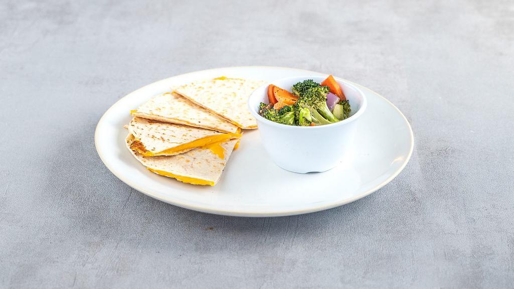 Cheese Quesadilla · Melted American cheese in a warm tortilla. Cut into wedges.