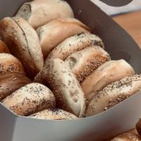 Small Bagel Box · Dozen Assorted Bagels & (2) 1/2lb Cream Cheese or Butter