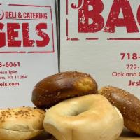 Large Bagel Box · 2-1/2 Dozen Assorted Bagels & (6) 1/2lb Cream Cheese or Butter