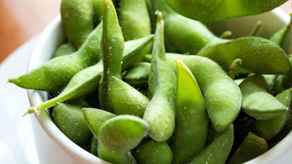 Edamame · Lightly salted and boiled.