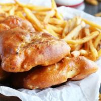 Fish & Chips With Bbq Sauce · Hot N' Fresh Fried Fish in crispy batter, served on a bed of golden delicious fries. Served ...