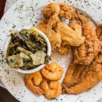 Shrimp, Fish & Chicken Dinners · With your choice of two sides